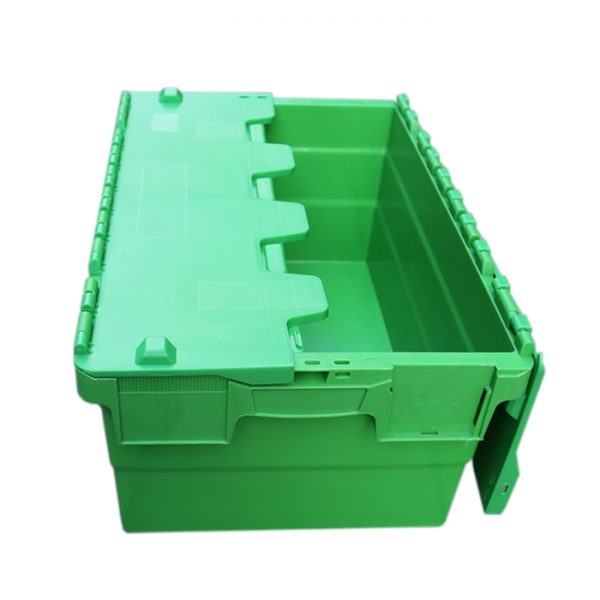 black plastic storage totes