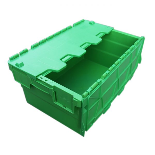 black plastic storage totes