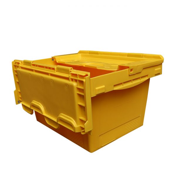 storage bin with hinged lid