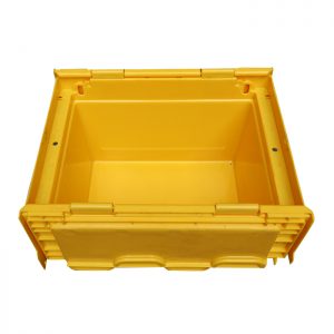 storage bin with hinged lid